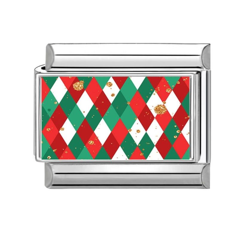 Bracelet Making Supplies Christmas Theme Beads Italian Charm Link Making Accessary Bracelet Module Suitable for Bracelet