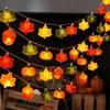 1.5/3m Halloween LED Pumpkin Nut Maple Leaf Light String Home Christmas Party Decoration Hanging Lamp Props Thanksgiving Gift