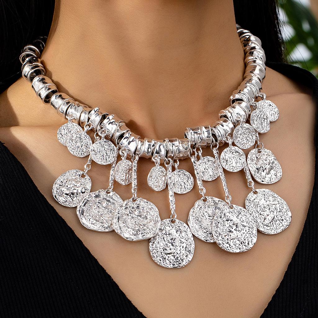 ZA cross-border new European and American retro tassel irregular collarbone chain high sense fashion temperament versatile trend necklace