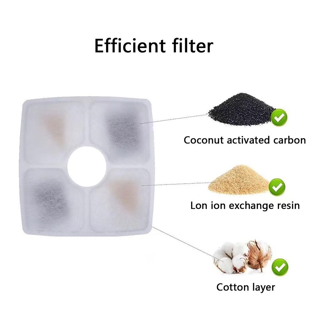 Pet Fountain Filters Filtration System Replacement Filter and Foam Water Purifications Filters Water Fountain Accessory
