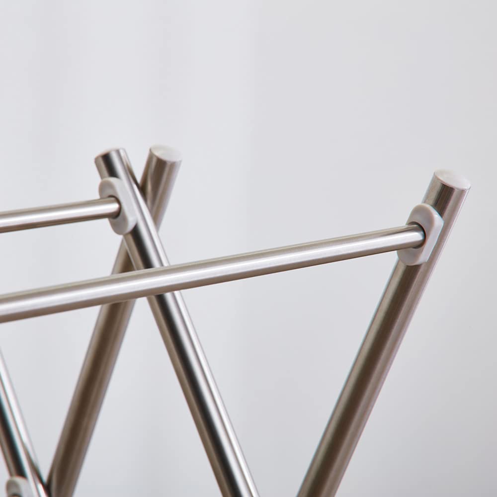 Bestco Stainless Steel Small Item Drying Rack, Lightweight, Compact Storage, Extendable, Width 42-70cm X Depth 60cm X Height 78cm, Light Gray, NY-291