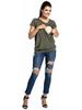 2019 European and American Style Round Neck Short Sleeve Maternity Nursing T-Shirt
