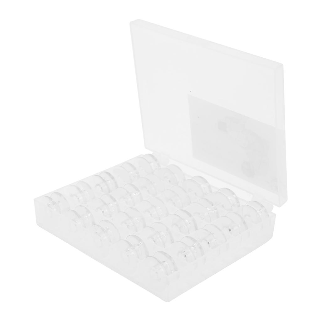 25pcs Plastic Bobbins Sewing Machine Stitching Accessories with A Storage Box for Craft Enthusiasts Tailor