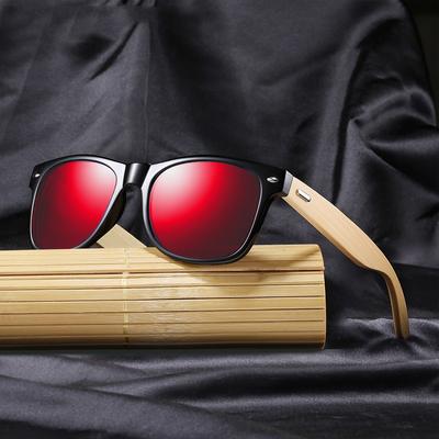 Gafas de Sol Clásicas de Madera y Bambú para Hombre y Mujer Polarizadas UV400 Vintage para Conducir Gafas de Sol Negras para Pesca Gafas UV400
