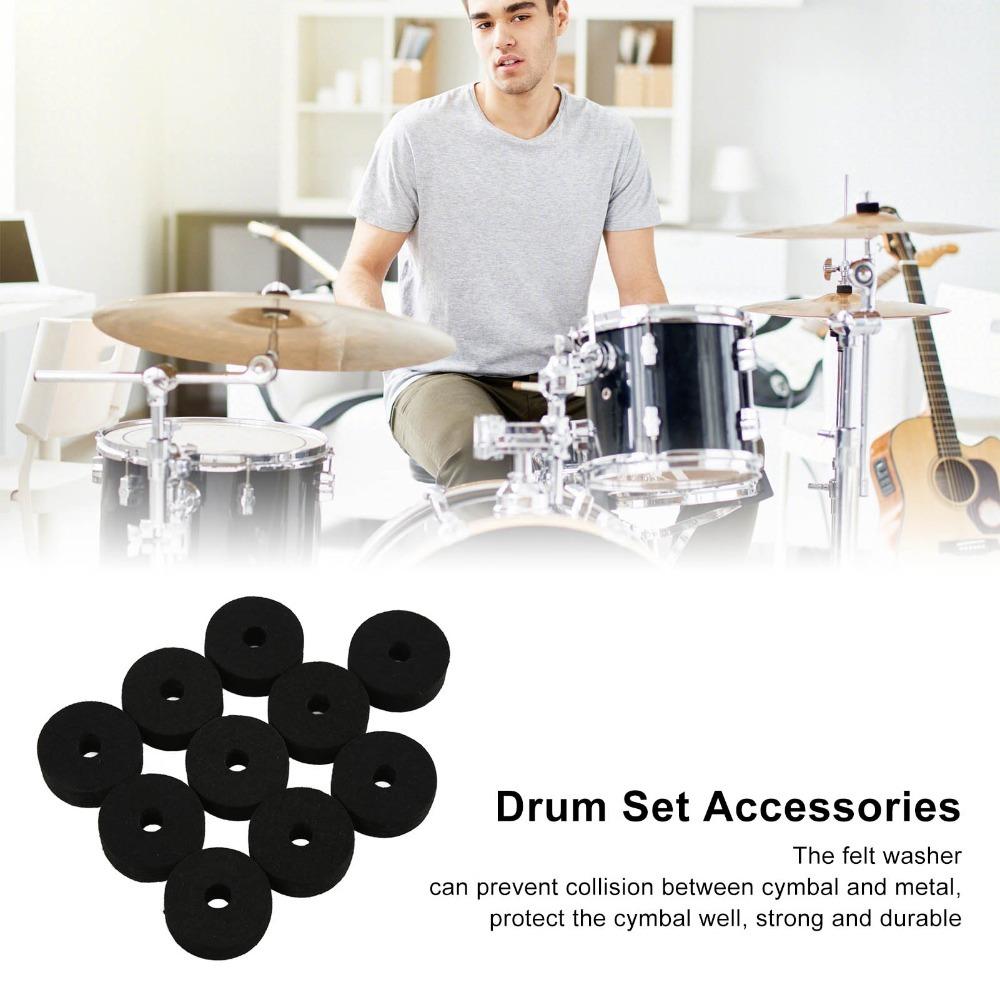 20PCS Felt Cymbal Felt Washer 4cm Diameter Cymbal Stand Parts Durable Felt Washer Pads For Drummers чёрный