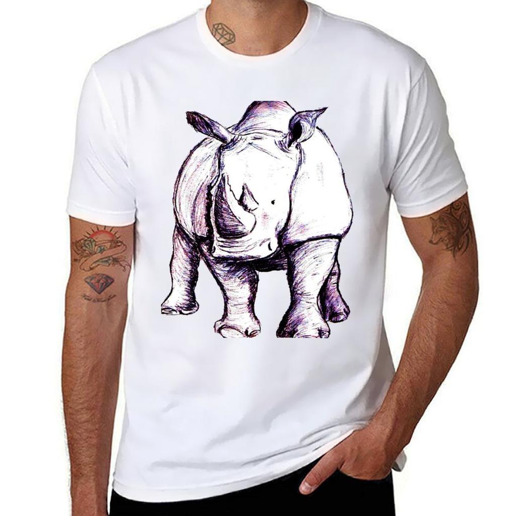 Rhino (Colour) Tshirt Casual Soft Cotton Short Sleeve Tee