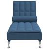 Massage Chaise Longue with Neck Roll Blue Fabric