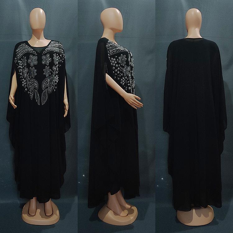 Plus Size Women's Long Muslim Robe Dress with Cloak