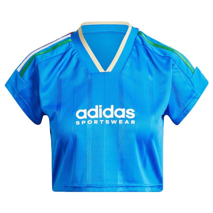 (WMNS) adidas Tiro Cut 3-Stripes Crop Jersey Asia Sizing Asia Sizing Blue White Women s IX9562 L