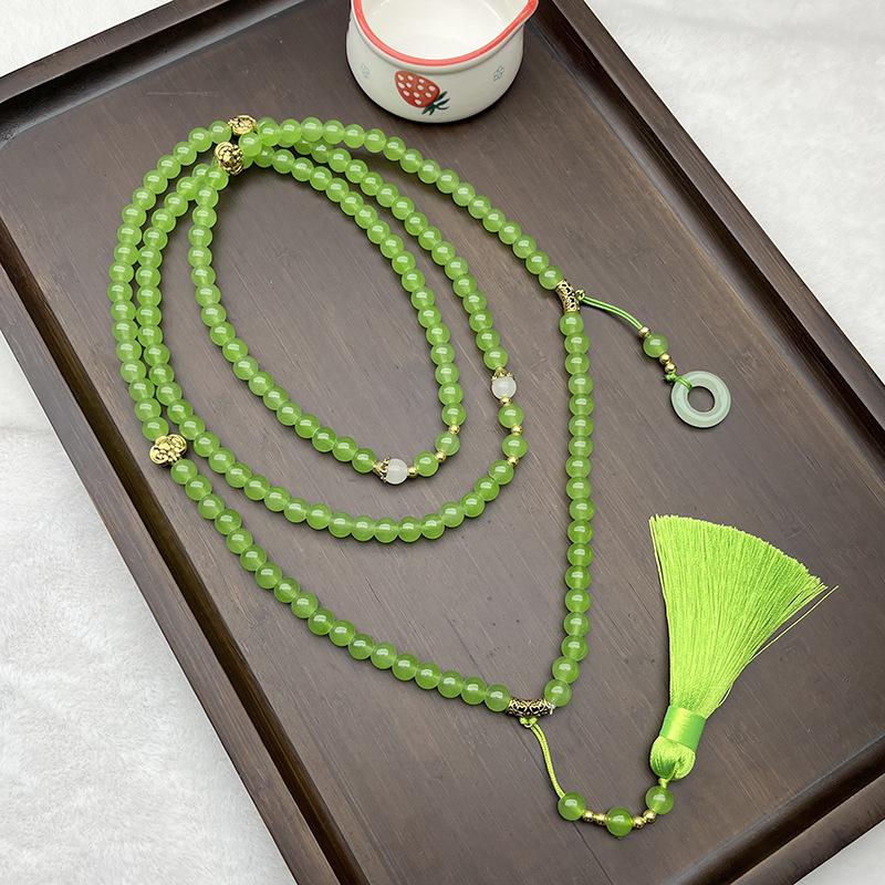 Exquisite Beaded Tassel Necklace Sweater Long Chain Necklaces Ethnic Style Women Jewelry Accessries Gift