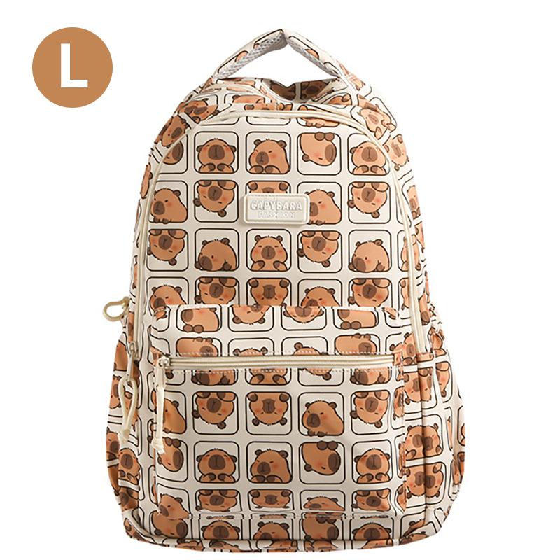 Cartoon Printed Capibala Backpack Cute Capybara Large-capacity Lightweight Burden-reduction Student Schoolbag Storage Bag