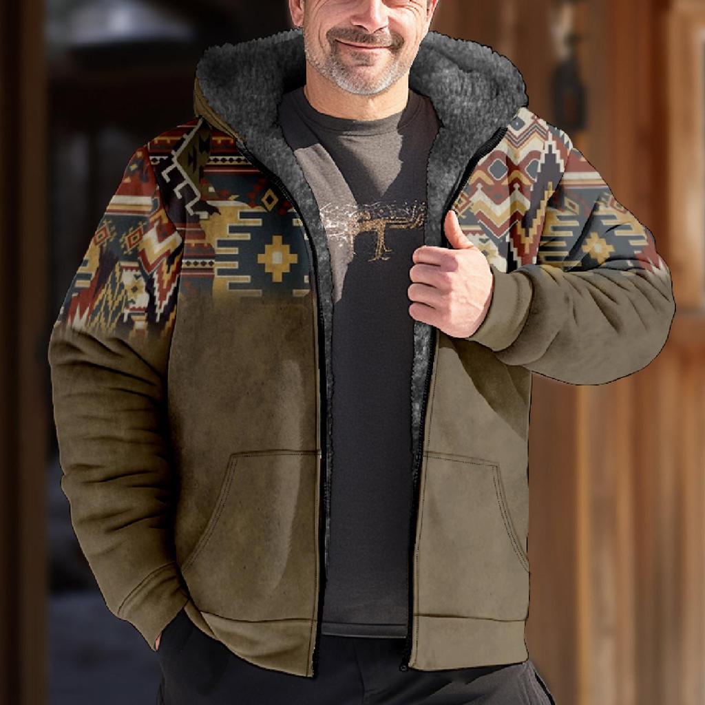 Personalisierter Freizeitdruck für Herren mit langen Ärmeln und Reißverschluss, dicker Baumwollanzug für den Winter