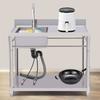 Stainless Steel Commercial Sink W/ Stand,Heavy-Gauge Utility Sink for Kitchen,Laundry (220LBS Capacity),Free Standing Prep Table