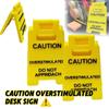 Creative Durable Caution Overstimulated Desk Sign Funny Bright Yellow Warning Sign Worker Toy Gift