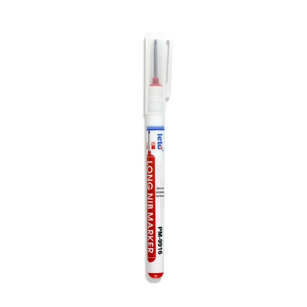 20mm Deep Hole Long Head Waterproof Oil-Based Pen for Woodworking, Tile, Hardware - Quick-Drying Scratch Marker