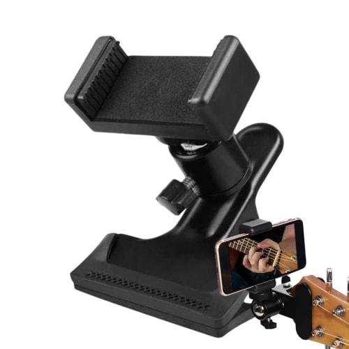 

Guitar Phone Mount, Phone Clamp Mount - Non-Slip Live Broadcast Bracket Clip | Stable Phone Stand, Phone Clamp Mount for Guitar, Bass, Cello