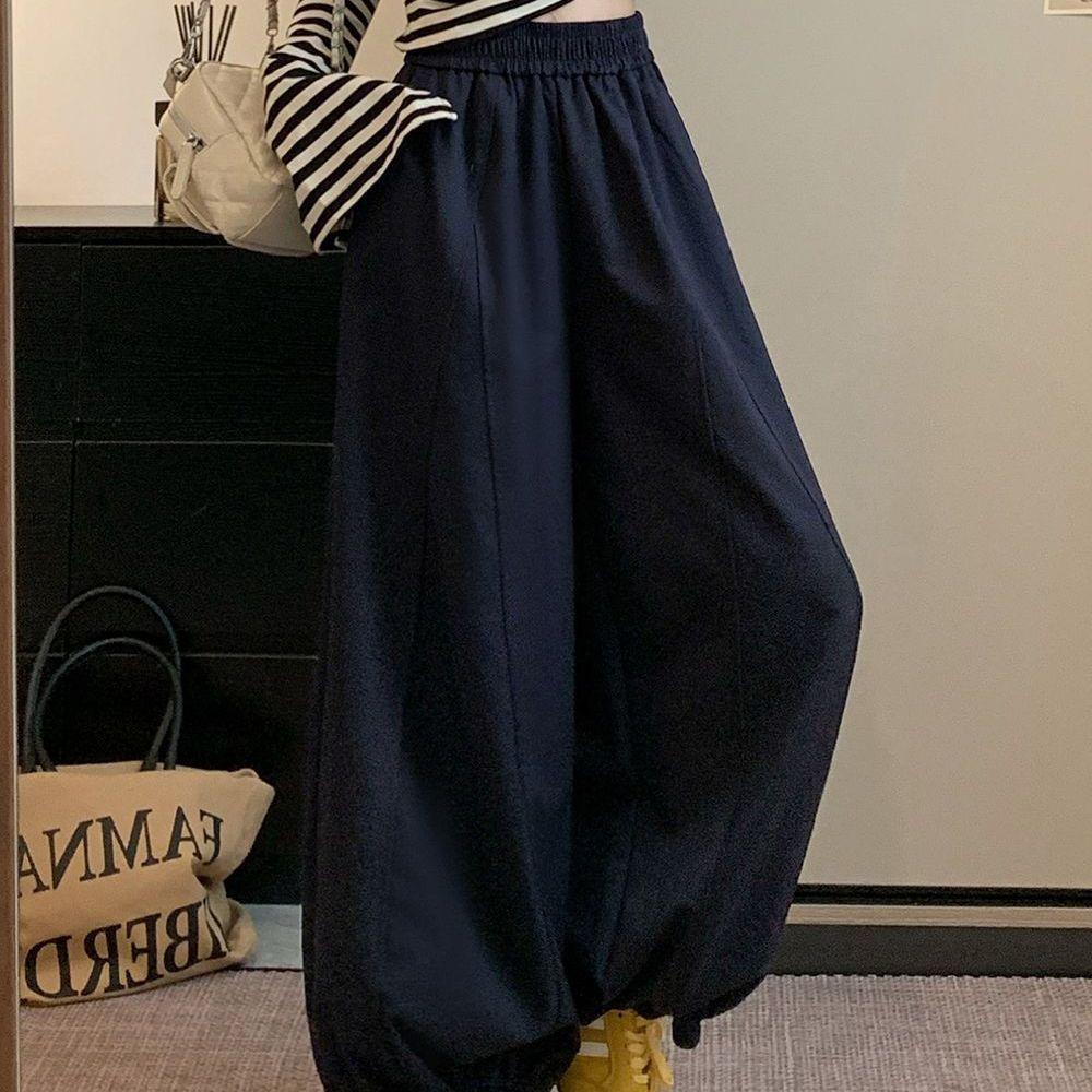 

Women s Petite High-Waisted Autumn Balloon Pants L (110-125 jin) темно-синього кольору