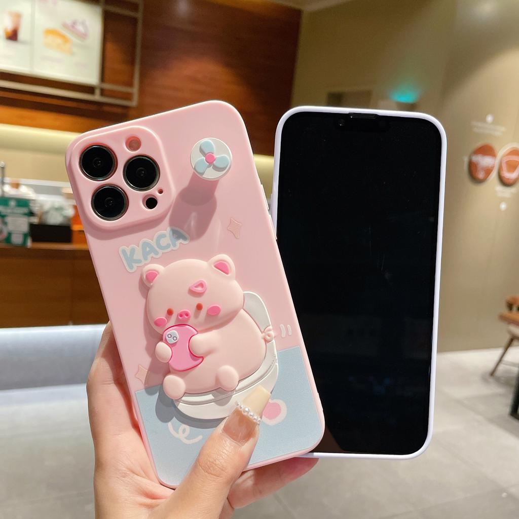 Stereoscopic cartoon suitable for Samsung S25FE photo puppy mobile phone case A54 cute girl Xcover5 piggy