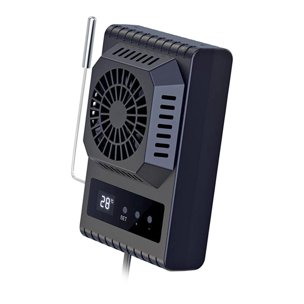Reptile Ventilation Fan Thermometer Reptile Tank Fan Nonslip Digital Display Quiet for Myna Parrots Enclosure Box Pets Canary