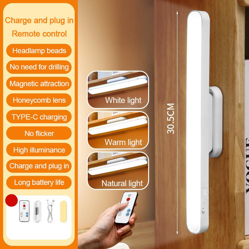 Desk Lamp Solar Hanging Magnetic Table Lamp LED USB Rechargeable Stepless Dimming Cabinet Closet Wardrobe Night Light