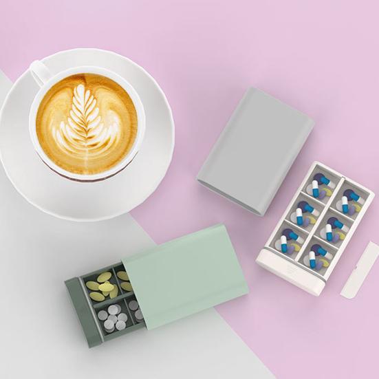 6 přihrádek Obdélníkový box na léky Organizér na pilulky Prachotěsný Kompaktní Přenosný Malý Vzduchotěsný Pouzdro na přenášení pilulek Držák na tablety