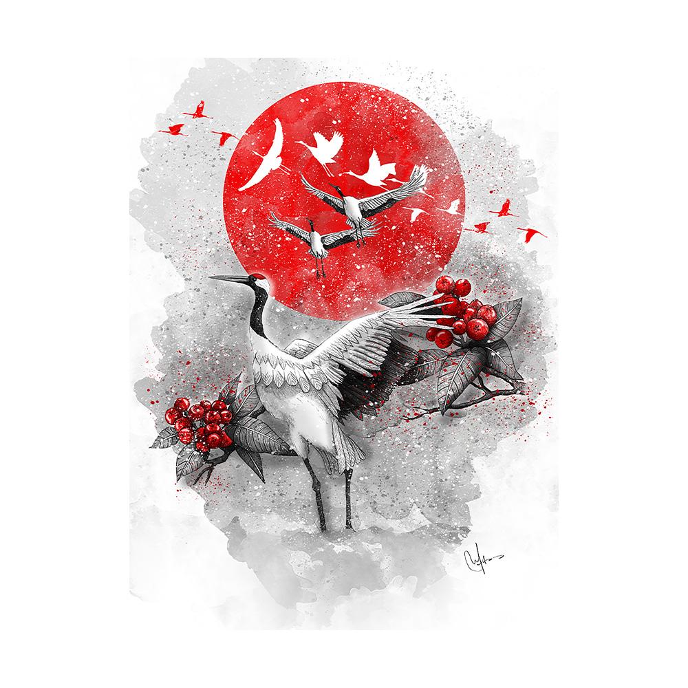 Japanese Zen Ink Painting Art Posters Canvas Paintings Samurai Moon Koi Maid Kanji Wall Art Prints Decoration Kawaii Room Decor