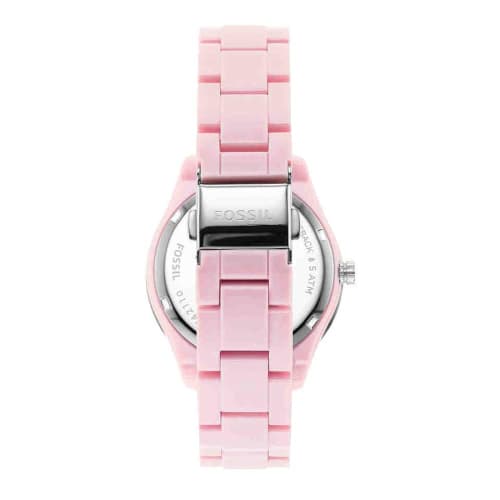 Fossil Women's StellaQuartz Bioplastic Castor Oil Multifunction Watch, Pink (Model: ES5153), Pink, Regular