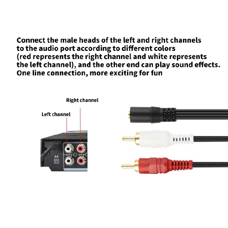 3.5mm Female To 2RCA Male Stereo Sound Cable Y Adapter Cable for MP3,Tablets,HiFi Stereo System, Speaker