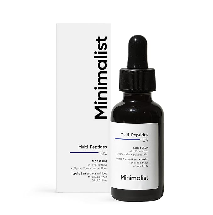 

Minimalist Multi Peptide Night Face Serum for Ageless Younger Skin, 30 ml | Collagen Boosting, Hydrating & Overnight Repair Serum for Women & Men 30 ML