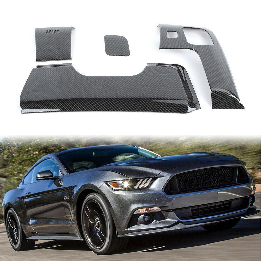 Inner Steering Wheel Lower Panel Trim Cover For Ford Mustang 2015+ Carbon Fiber