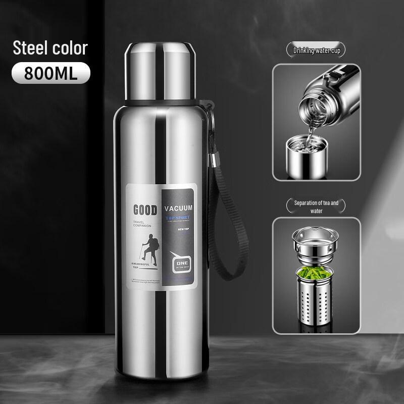 Yuzhuxun Silver Portable Insulated Water Bottle