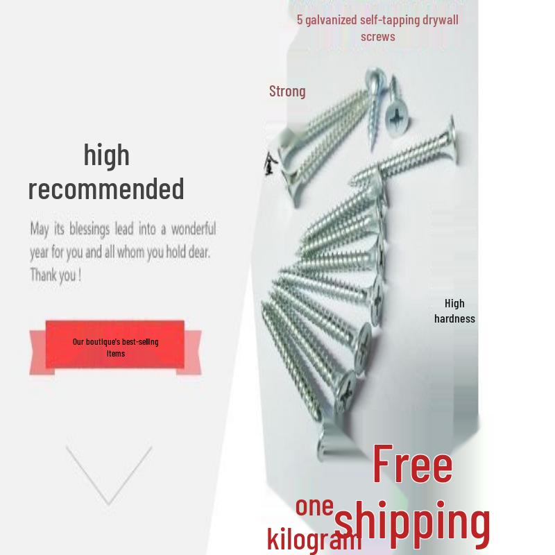 3.5 Inch Galvanized High-Strength Self-Tapping Drywall Screws with Phillips Countersunk Head for Woodworking and Gypsum Board