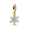 Nouveau Pendentif Fleur Scintillante Clip Papillon Famille Cœur Charme Dés Dorés Perles Feuilles Convient aux Bracelets Bijoux DIY Cadeau