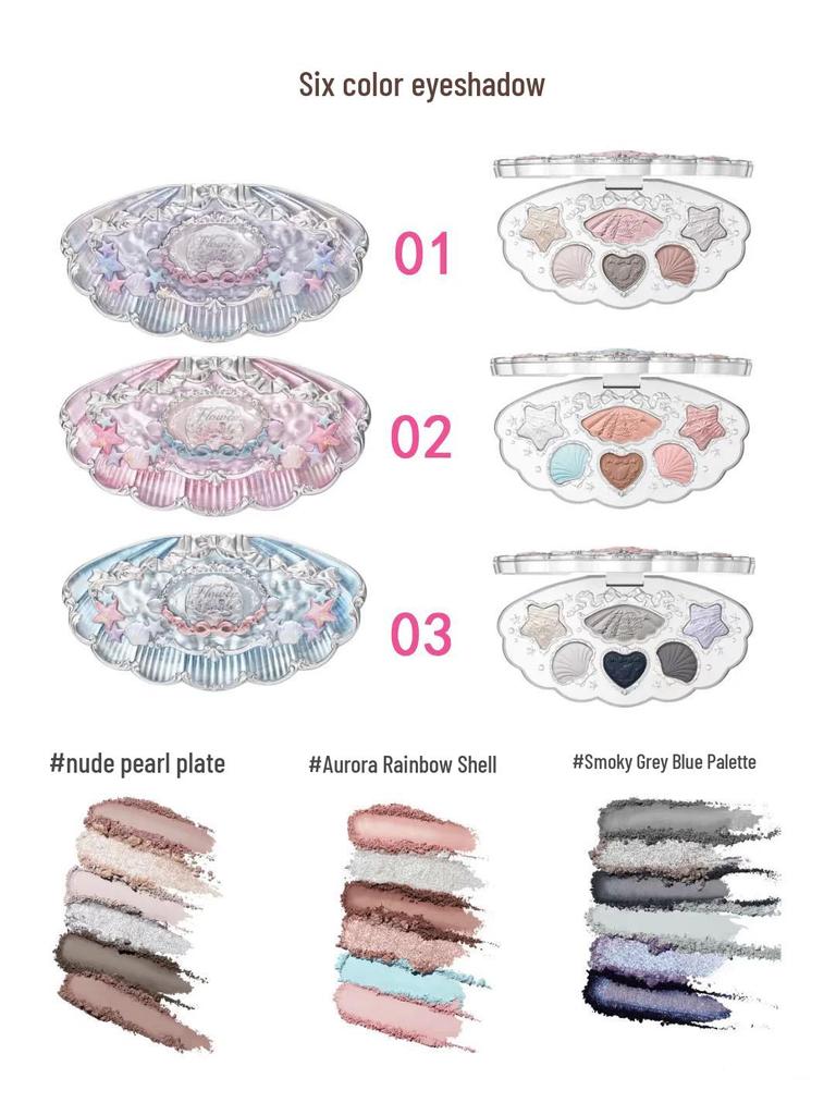 Flower Knows Pearl Satin Blush, Lip Glaze, Eyeshadow, Highlighter, Under-eye Pen, Perfume, Color Correcting Emulsion.