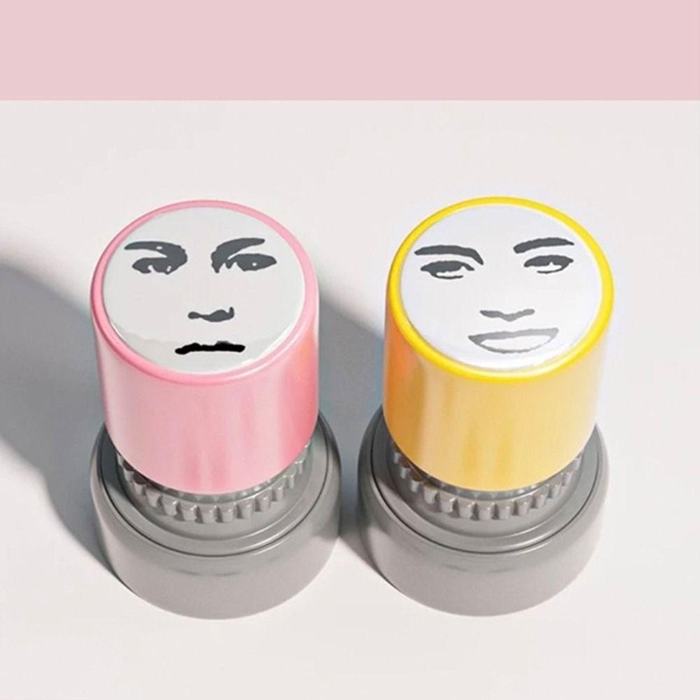 Toy DIY Engraved Self-Inking Stamp Printing Novelty Face Pocket Stamp Memes Style Creative Design Rubber Seal Stamp Prank Trick