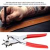 Red Handles Belt Hole Punch Plier Double-Leverage Mechanism Adjustable Rotary Watchband Hole Puncher Leather Punching Machine