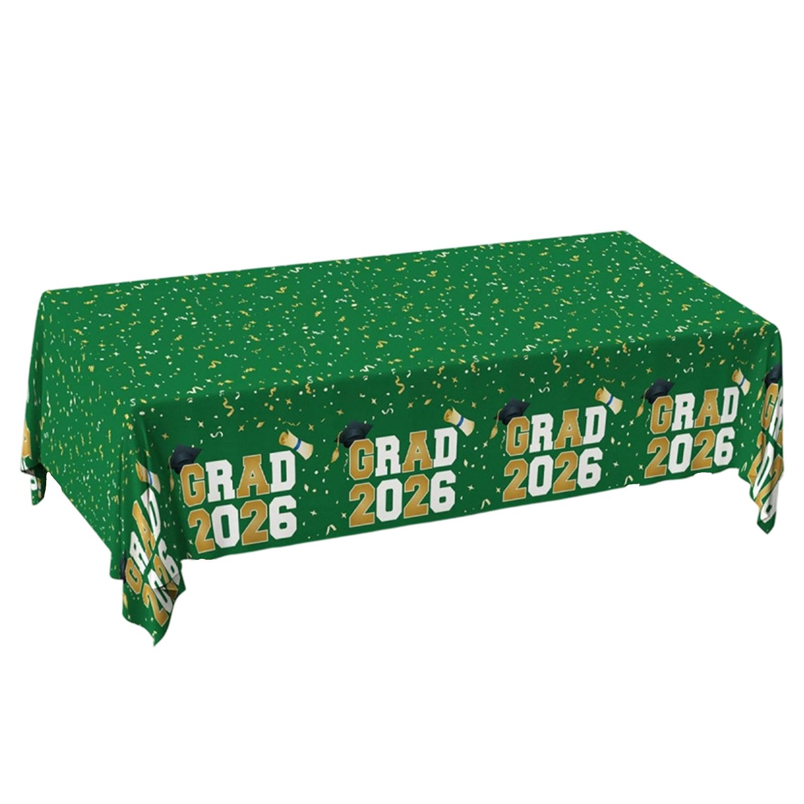 

Graduation 2026 Tablecloth Disposable Plastic Table Cover for Graduation Party Decorations School Events and Gatherings One Size