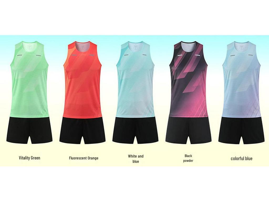 Unisex Track & Field Training Set: Vest & Suit for Marathon and Running Sportswear.