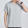 Men Tops Pure Color V-Neck Short Sleeve Tee Shirt Loose Fit Thin Breathable
