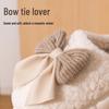 Women's Plush Cotton Slippers with Sweet Bow, Thick-Soled for Indoor Autumn/Winter 2026