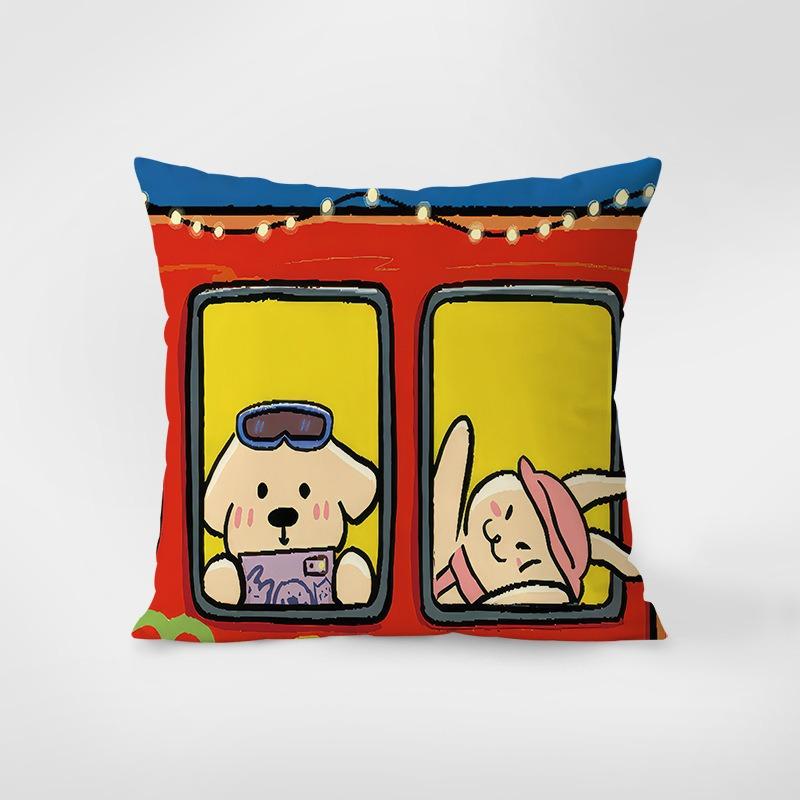 Stil desen animat Fericit Drăguț Față de pernă Îmbrățișare pentru cămin Decorare Birou Sufragerie Canapea Față de pernă