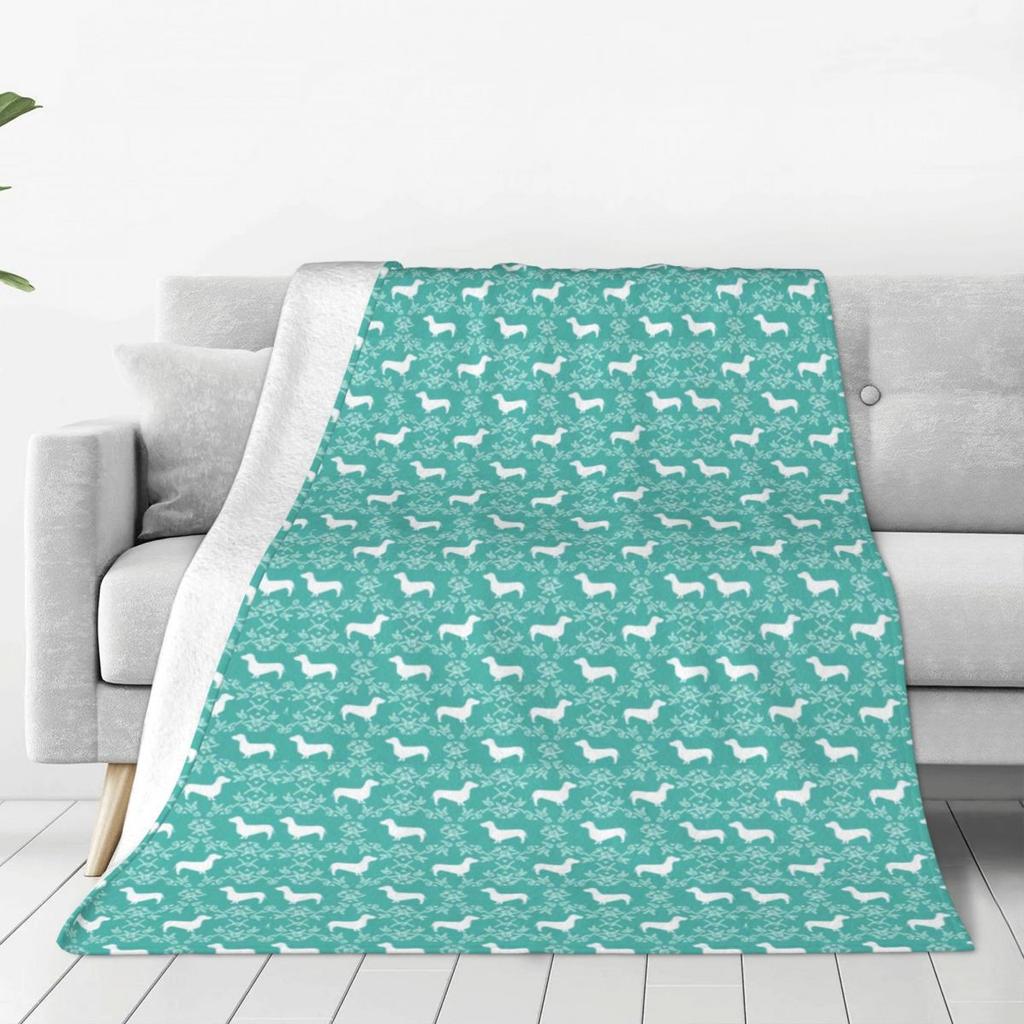 Individuell 3D-gedruckte lustige Dackel-Cartoon-Decken, bequeme weiche Flanell-Sommer-Überwurfdecke für Sofa, Außenbereich, Bett