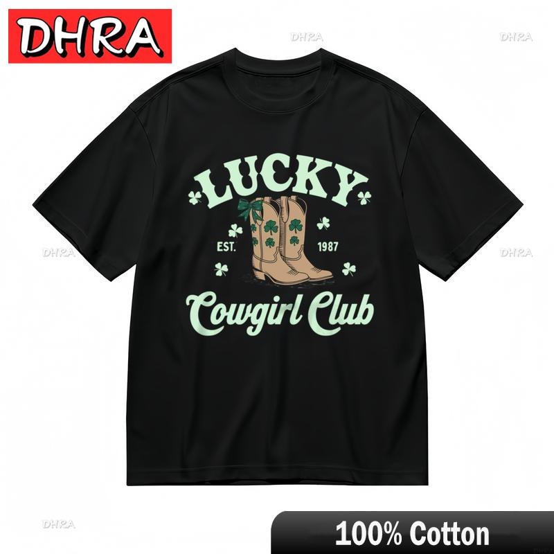 

Womens Fashion Breathable Classic TShirt Clover Decorated Boot Design Art Tee Shirts Clothing for Weekend Style TShirt S