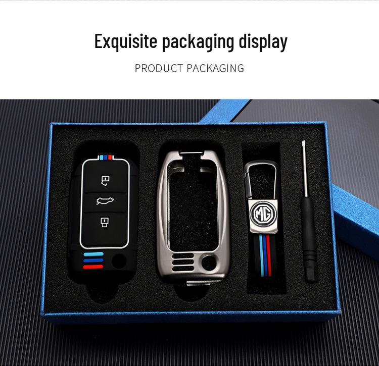 MG Car Genuine Leather Key Case for MG6, ZS Ruihang GT, MG3/5, and Rui Teng HS - Creative Key Bag with Buckle