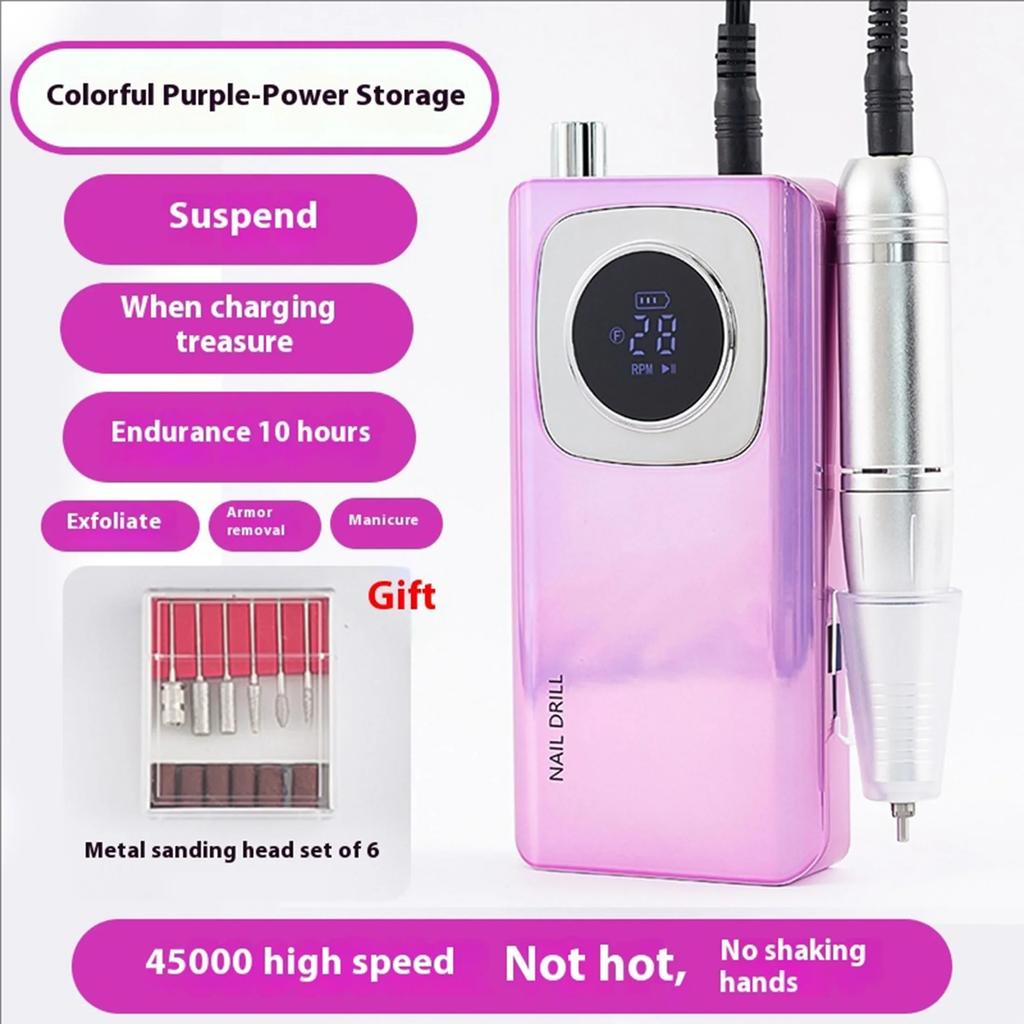 Portable Electric Nail Drill Set,used for Removing and Polishing Gel Polishing Agent, Efficient Nail Enhancement Technology Tool