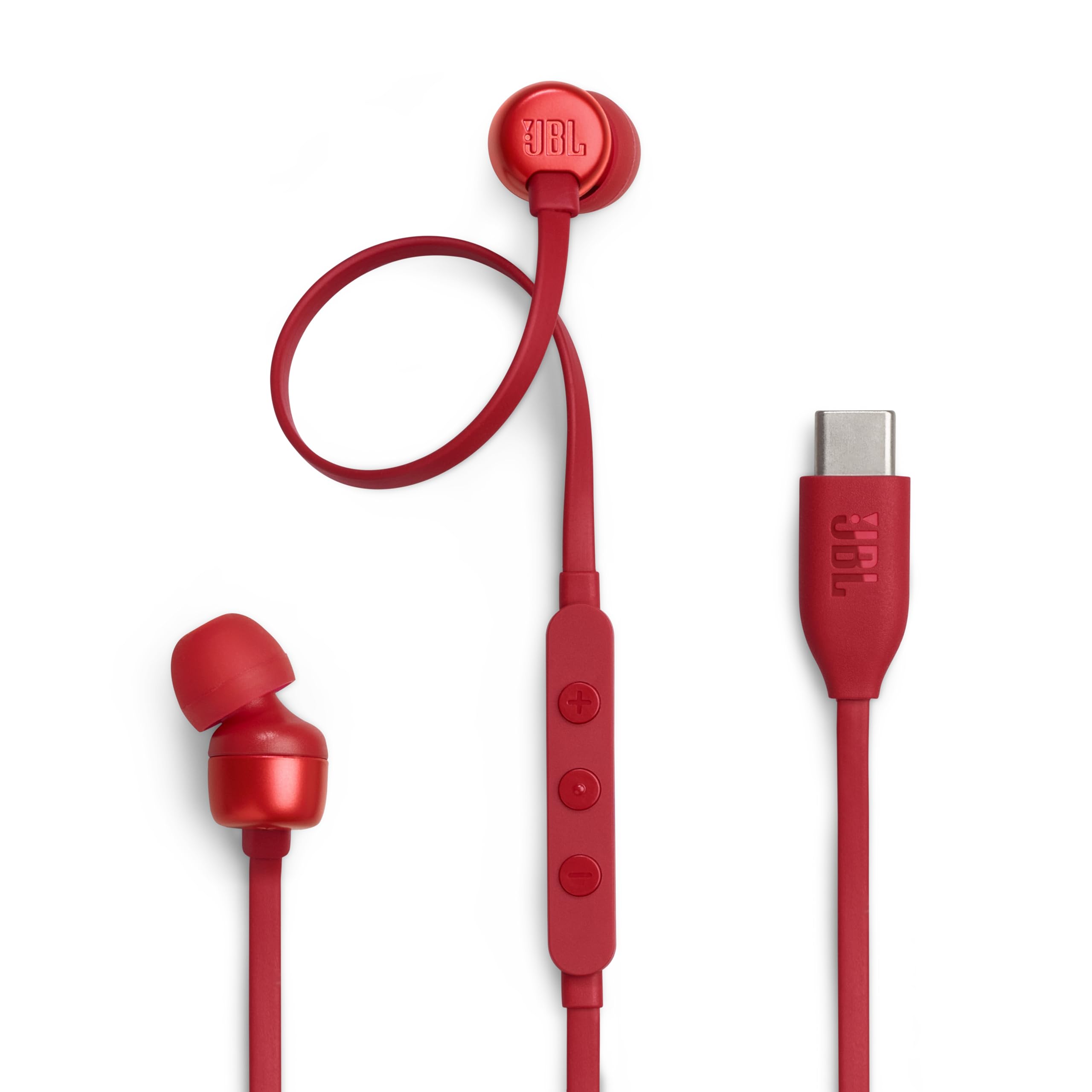 

JBL TUNE310C USB Type-C Earphones 96kHz/24bit DAC 3-Button Remote Microphone Flat Cable 9mm Driver Red