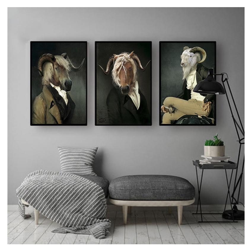 And Prints Earl of the Goat Canvas Paintings On The Wall Art Picture Wall Decoration Cuadro Nordic Retro Goat Canvas Art Posters