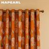 1PC NAPEARL European Style Orange Tulip Printed Curtains Fully Blackout Curtain for Bedroom Living Room Balcony Window for Home Decor
