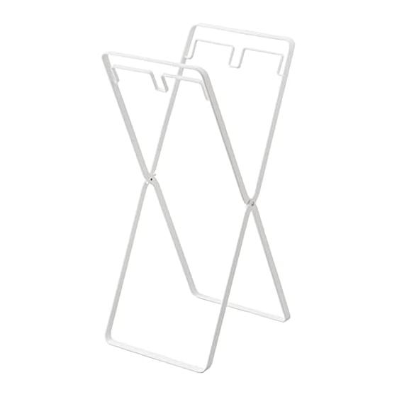 Yamazaki Jitsugyo 5712 Plastic Bags 2 Rows & 30L Garbage Bag Stand White Approx. W23XD29XH54cm (When used) Tower Separation Trash Can Plastic Bag