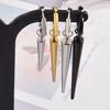 Nicht verblassend Unterschiedliche Länge Spitzkegel Hängeohrringe Edelstahl Runde Creolen für Damen Herren Schmuck Ohrpiercing Geschenk